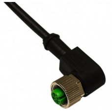 Conector Hembra MICRO DETECTORS  M12 90° 4 polos cable 5m PVC CD08/0B-050C1